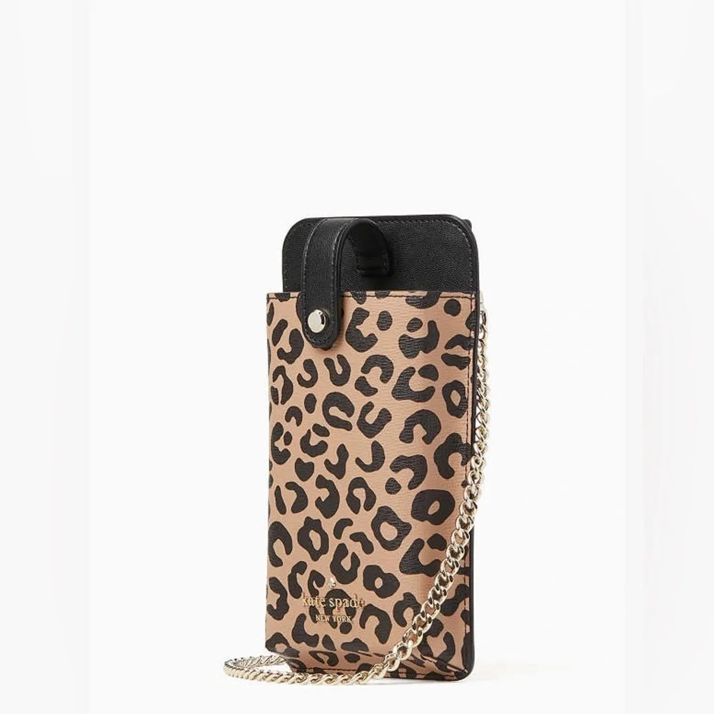 Kate Spade Remi Graphic Leopard Colorblock North South Tab Phone Crossbody NWOT